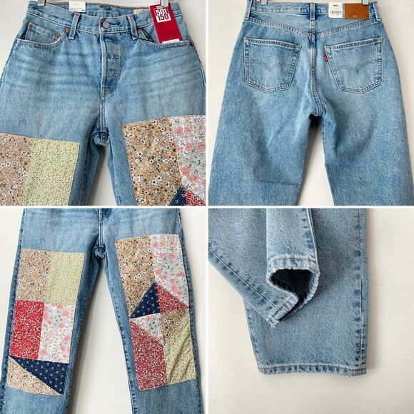 Levi’s 501 Blue 150th Anniversary Patchwork Jeans 27 - Picture 9 of 11